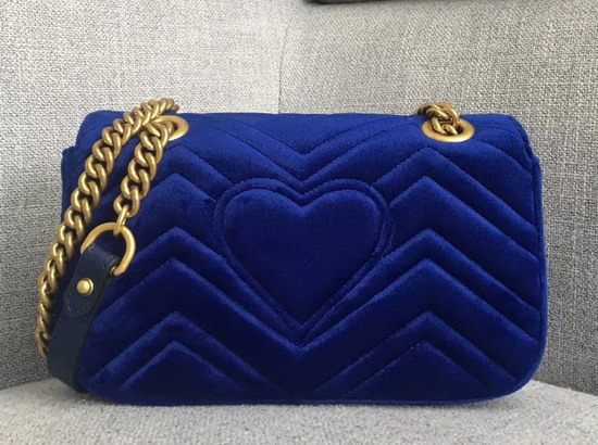 Gucci GG Marmont Velvet Mini Bag in Cobalt Blue Velvet