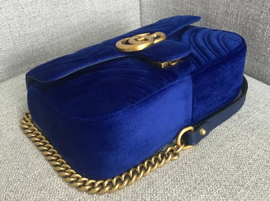 Gucci GG Marmont Velvet Mini Bag in Cobalt Blue Velvet