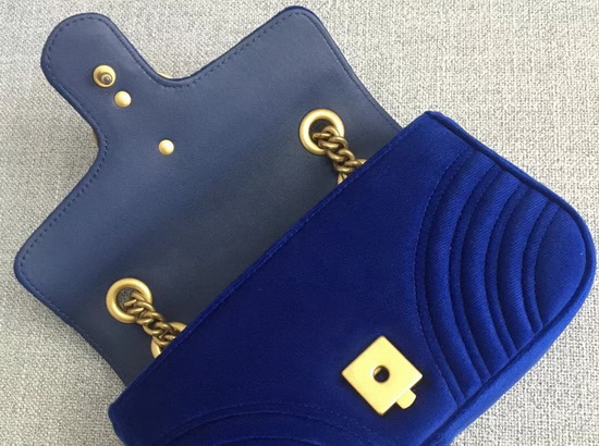 Gucci GG Marmont Velvet Mini Bag in Cobalt Blue Velvet