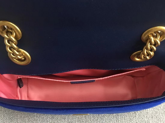 Gucci GG Marmont Velvet Mini Bag in Cobalt Blue Velvet