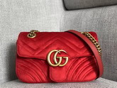 Gucci GG Marmont Velvet Mini Bag in Hibiscus Red Velvet