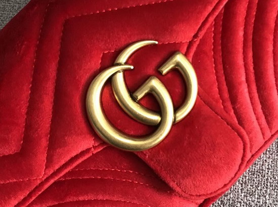 Gucci GG Marmont Velvet Mini Bag in Hibiscus Red Velvet