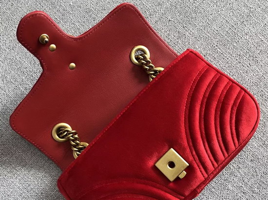 Gucci GG Marmont Velvet Mini Bag in Hibiscus Red Velvet