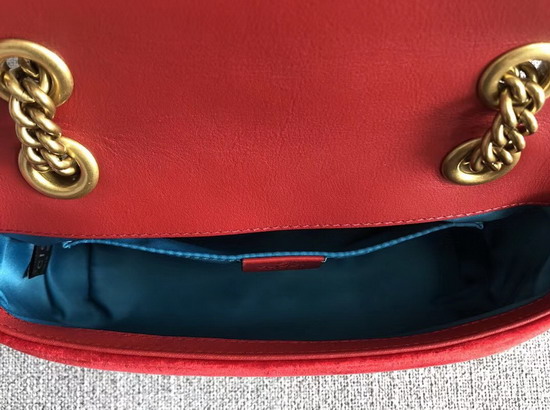 Gucci GG Marmont Velvet Mini Bag in Hibiscus Red Velvet