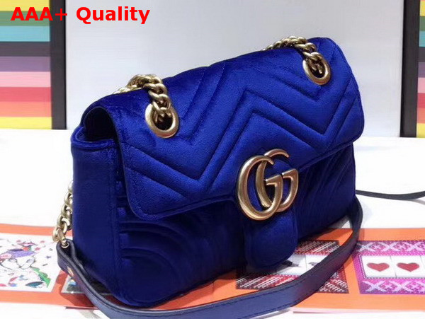 Gucci GG Marmont Velvet Mini Bag in Navy Blue Velvet Replica