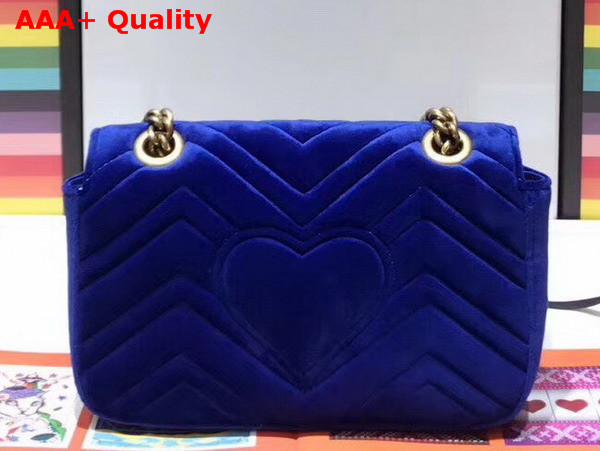 Gucci GG Marmont Velvet Mini Bag in Navy Blue Velvet Replica