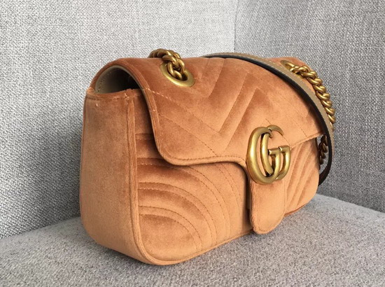 Gucci GG Marmont Velvet Mini Bag in Taupe Velvet