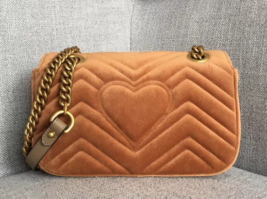 Gucci GG Marmont Velvet Mini Bag in Taupe Velvet