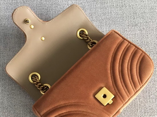 Gucci GG Marmont Velvet Mini Bag in Taupe Velvet