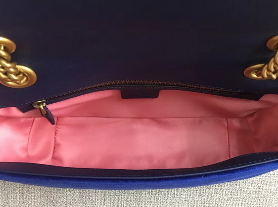 Gucci GG Marmont Velvet Shoulder Bag in Cobalt Blue Velvet