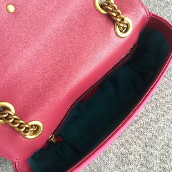 Gucci GG Marmont Velvet Shoulder Bag in Pink with Embroidered Sequins and Crystals