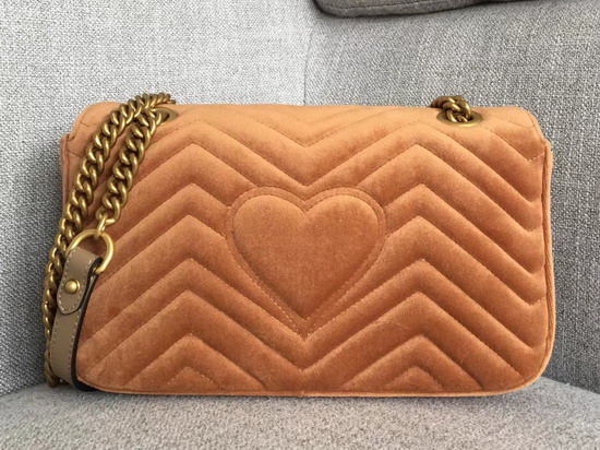 Gucci GG Marmont Velvet Shoulder Bag in Taupe Velvet