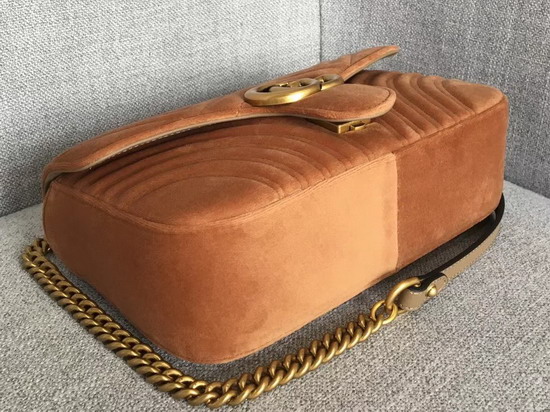 Gucci GG Marmont Velvet Shoulder Bag in Taupe Velvet