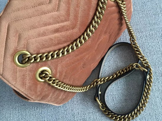 Gucci GG Marmont Velvet Shoulder Bag in Taupe Velvet