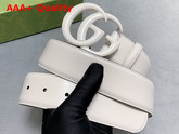 Gucci GG Marmont Wide Belt White Leather White Resin Hardware 400593 Replica