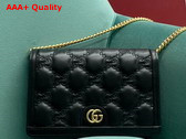 Gucci GG Matelasse Chain Wallet in Black GG Matelasse Leather Leather 723787 Replica