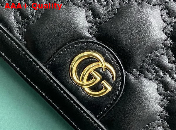 Gucci GG Matelasse Chain Wallet in Black GG Matelasse Leather Leather 723787 Replica