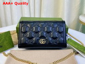 Gucci GG Matelasse Chain Wallet in Black Leather 723787 Replica