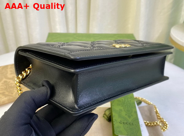 Gucci GG Matelasse Chain Wallet in Black Leather 723787 Replica