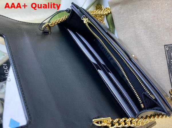 Gucci GG Matelasse Chain Wallet in Black Leather 723787 Replica