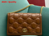 Gucci GG Matelasse Chain Wallet in Brown GG Matelasse Leather Leather 723787 Replica