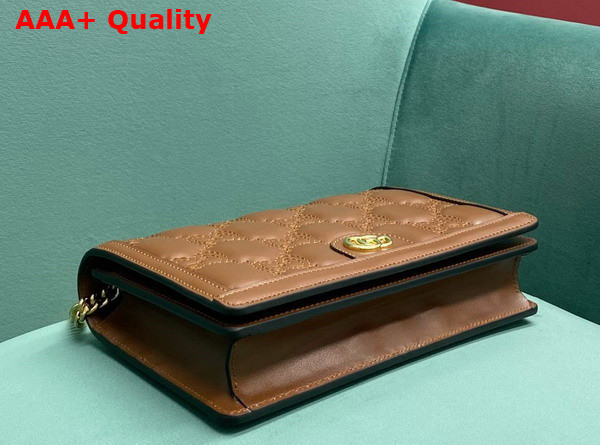 Gucci GG Matelasse Chain Wallet in Brown GG Matelasse Leather Leather 723787 Replica