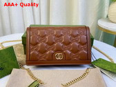 Gucci GG Matelasse Chain Wallet in Brown Leather 723787 Replica