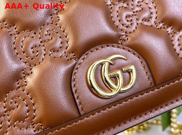 Gucci GG Matelasse Chain Wallet in Brown Leather 723787 Replica