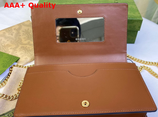 Gucci GG Matelasse Chain Wallet in Brown Leather 723787 Replica