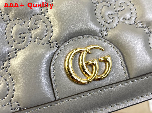 Gucci GG Matelasse Chain Wallet in Light Grey Leather 723787 Replica