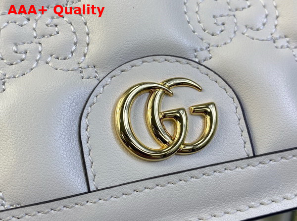 Gucci GG Matelasse Chain Wallet in White Leather 723787 Replica