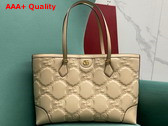 Gucci GG Matelasse Leather Medium Tote in Beige 631685 Replica