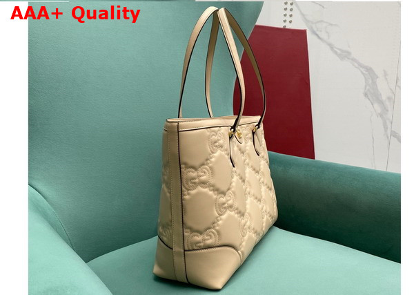 Gucci GG Matelasse Leather Medium Tote in Beige 631685 Replica