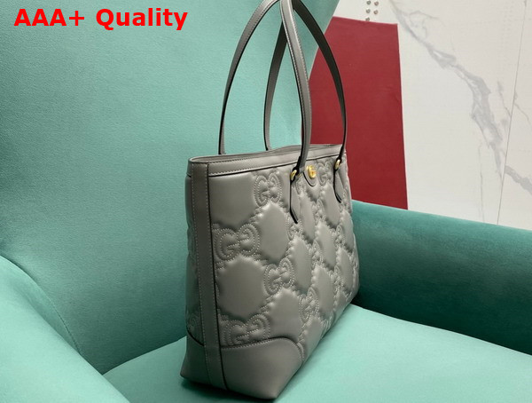 Gucci GG Matelasse Leather Medium Tote in Dusty Grey 631685 Replica