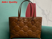 Gucci GG Matelasse Leather Medium Tote in Light Brown 631685 Replica