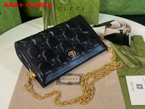 Gucci GG Matelasse Leather Small Bag in Black 702200 Replica