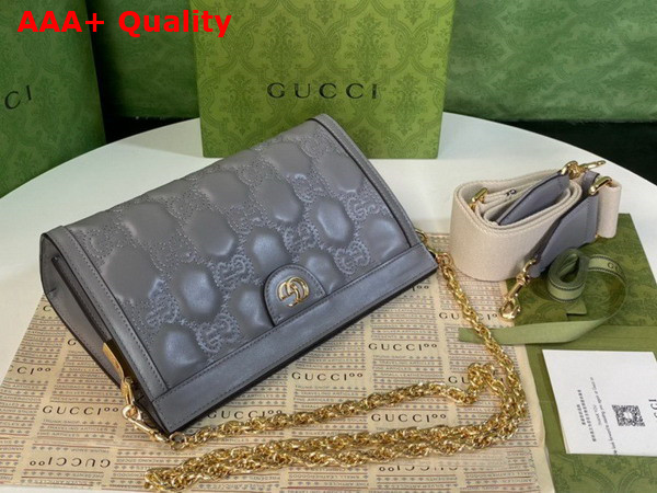 Gucci GG Matelasse Leather Small Bag in Dusty Grey 702200 Replica