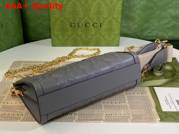 Gucci GG Matelasse Leather Small Bag in Dusty Grey 702200 Replica