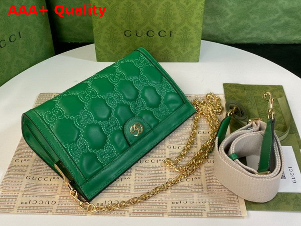 Gucci GG Matelasse Leather Small Bag in Green 702200 Replica