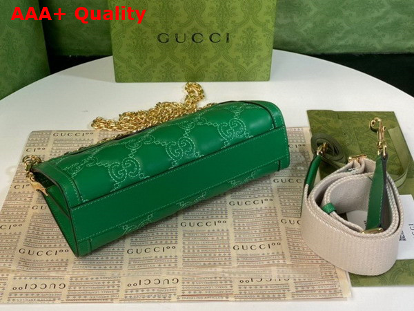 Gucci GG Matelasse Leather Small Bag in Green 702200 Replica