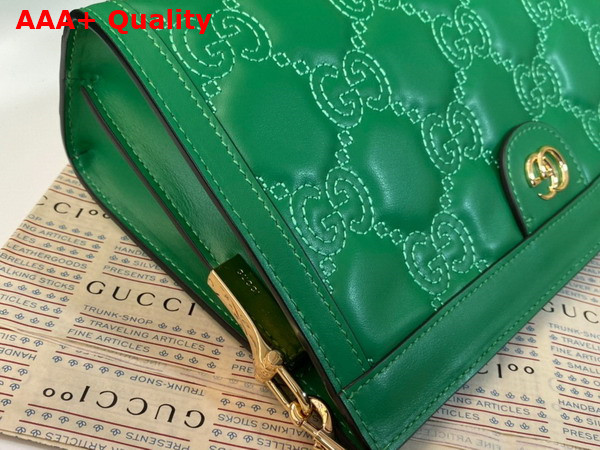 Gucci GG Matelasse Leather Small Bag in Green 702200 Replica