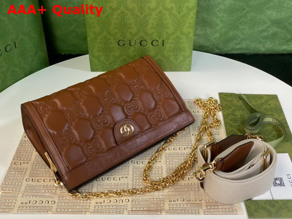 Gucci GG Matelasse Leather Small Bag in Light Brown 702200 Replica