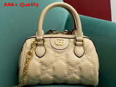 Gucci GG Matelasse Leather Top Handle Bag in Beige Leather 702251 Replica