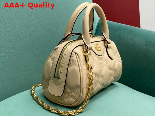 Gucci GG Matelasse Leather Top Handle Bag in Beige Leather 702251 Replica