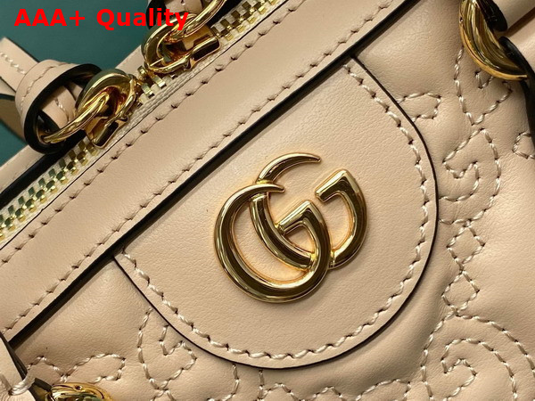 Gucci GG Matelasse Leather Top Handle Bag in Beige Leather 702251 Replica