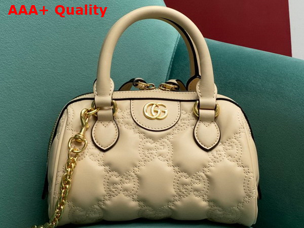 Gucci GG Matelasse Leather Top Handle Bag in Beige Leather 702251 Replica