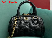 Gucci GG Matelasse Leather Top Handle Bag in Black Leather 702251 Replica