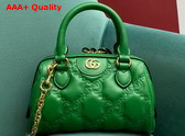 Gucci GG Matelasse Leather Top Handle Bag in Bright Green Leather 702251 Replica