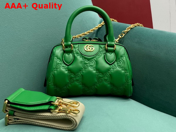 Gucci GG Matelasse Leather Top Handle Bag in Bright Green Leather 702251 Replica