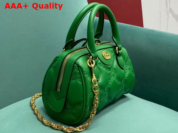 Gucci GG Matelasse Leather Top Handle Bag in Bright Green Leather 702251 Replica